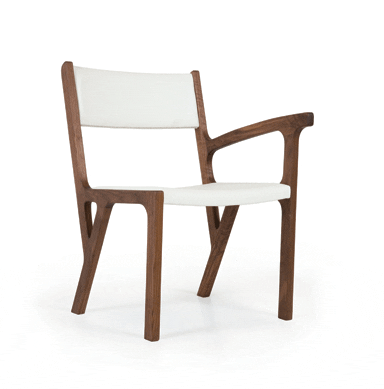 One-Armed chair, 2005, which forms a bench when two chairs with opposing arms are put together