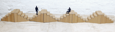The stoops can lock together to form an arena, a “dinosaur spine” and other structures