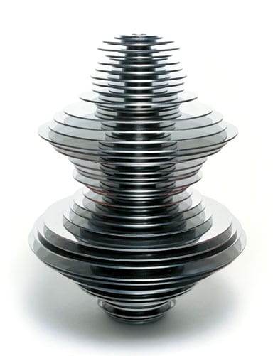 Sound System, 2003, a stainless steel jar inspired by the image of a soundwave Sound System, 2003, a stainless steel jar inspired by the image of a soundwave