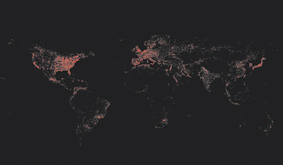 A map of the world from Rem Koolhaas' essay on the countryside for Icon