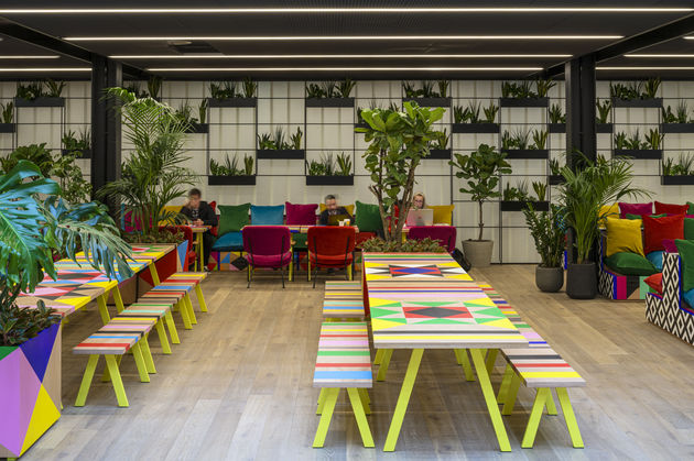 Morag Myerscough pavilion cafe seating area