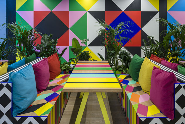 Morag Myerscough pavilion cafe cushions
