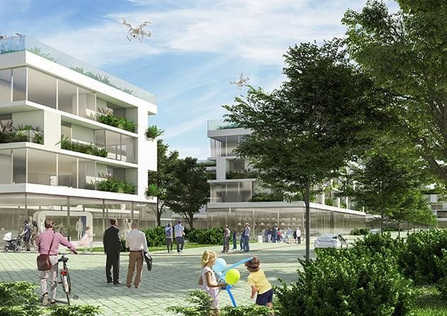 RIVERSIDE Tirana - neighbourhood rendering - Stefano Boeri Architetti 