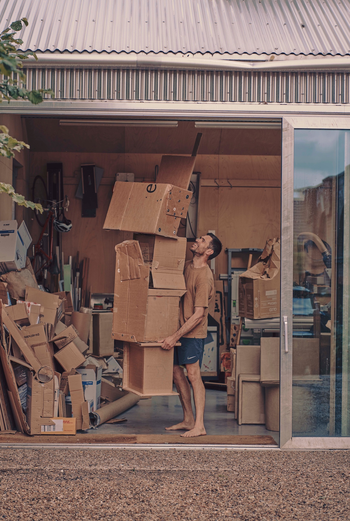 Max Lamb cardboard boxes studio Gallery FUMI