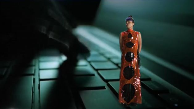 4.	Lynn Hershman Leeson, Shadow Stalker (film still), 2019. HD color video with sound; 10 minutes. Installation View: Shadow Stalker, 2019 on view as part of Manual Override, The Shed, New York. Image courtesy the artist and The Shed